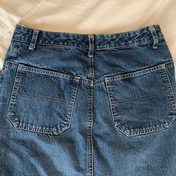 Vintage Contrast Jeans Long Skirt - Picture 6 of 6